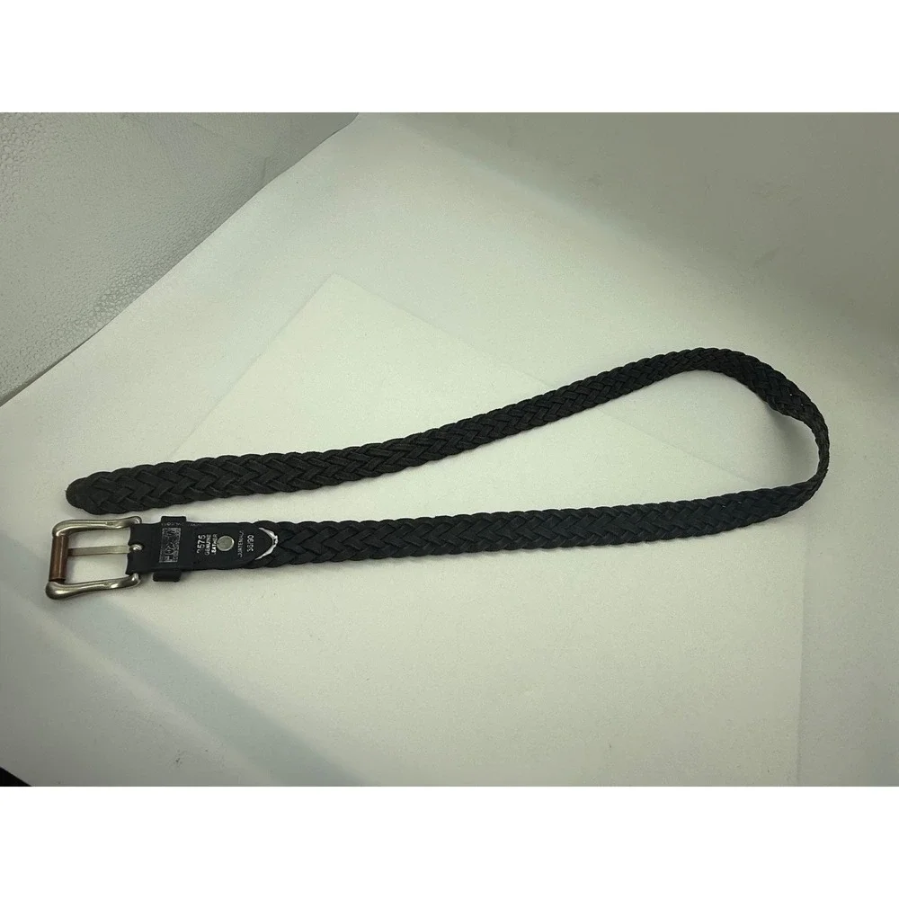 Levi's Genuine‎ Leather Braided Belt Black Woven Western Boho Size 36/90 47